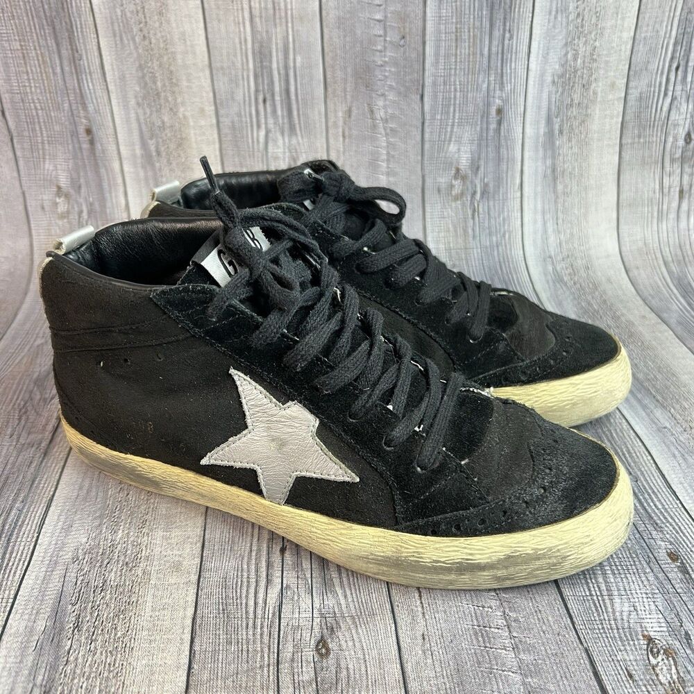 Golden Goose Mid Star Women’s 36 Black Suede Distressed Made in Italy - Picture 1 of 12